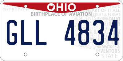 OH license plate GLL4834