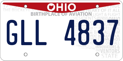 OH license plate GLL4837