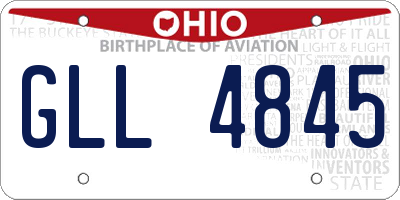 OH license plate GLL4845