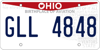 OH license plate GLL4848