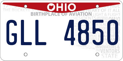 OH license plate GLL4850