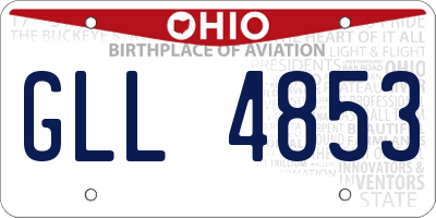 OH license plate GLL4853
