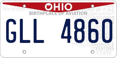 OH license plate GLL4860