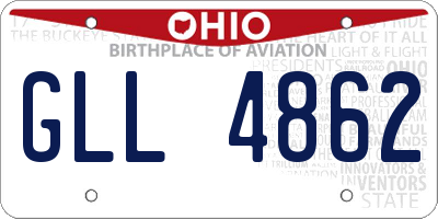 OH license plate GLL4862