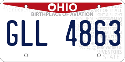 OH license plate GLL4863