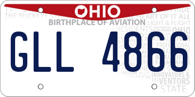 OH license plate GLL4866