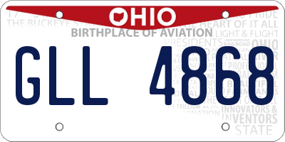 OH license plate GLL4868