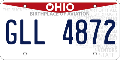 OH license plate GLL4872