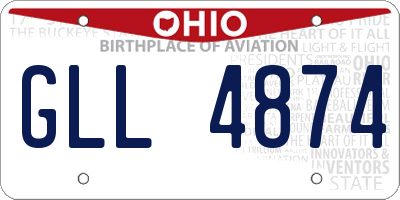 OH license plate GLL4874