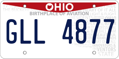 OH license plate GLL4877