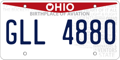 OH license plate GLL4880