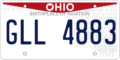 OH license plate GLL4883