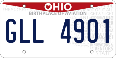 OH license plate GLL4901