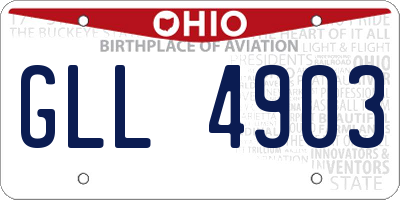OH license plate GLL4903