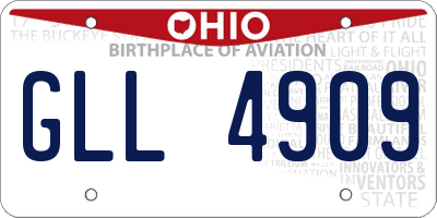 OH license plate GLL4909