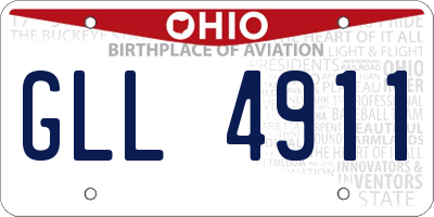 OH license plate GLL4911
