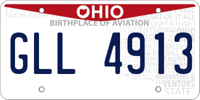 OH license plate GLL4913