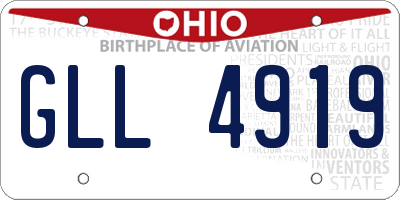 OH license plate GLL4919