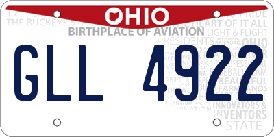 OH license plate GLL4922