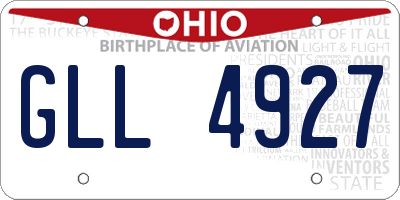 OH license plate GLL4927