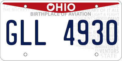 OH license plate GLL4930