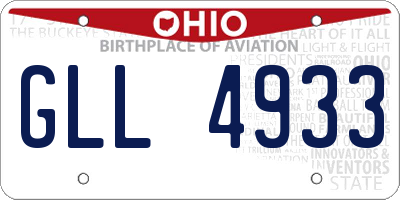 OH license plate GLL4933