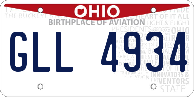 OH license plate GLL4934