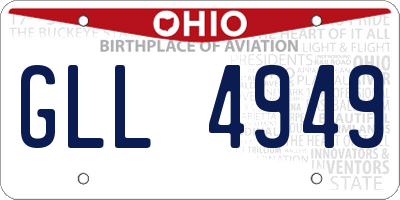 OH license plate GLL4949