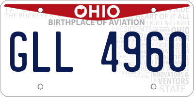 OH license plate GLL4960