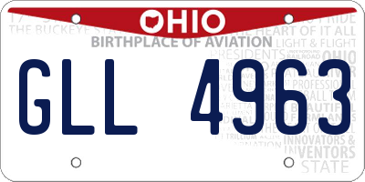 OH license plate GLL4963