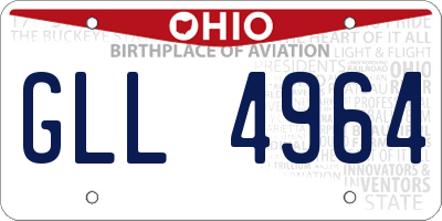 OH license plate GLL4964