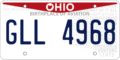 OH license plate GLL4968