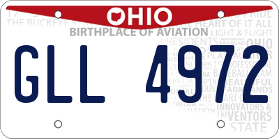 OH license plate GLL4972