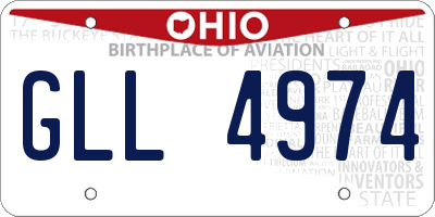 OH license plate GLL4974
