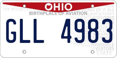 OH license plate GLL4983