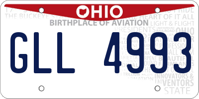 OH license plate GLL4993