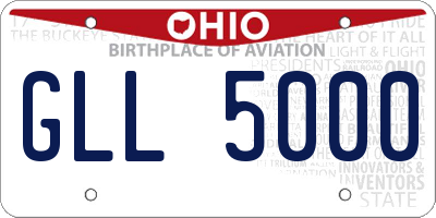OH license plate GLL5000