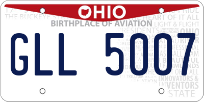 OH license plate GLL5007