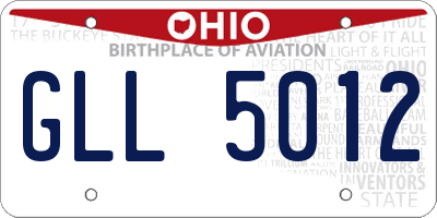 OH license plate GLL5012