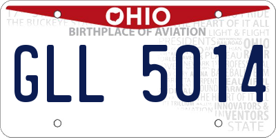 OH license plate GLL5014