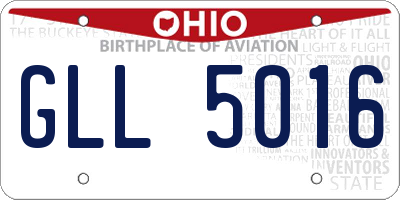 OH license plate GLL5016