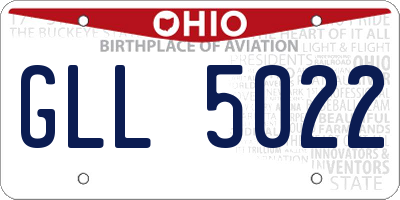 OH license plate GLL5022