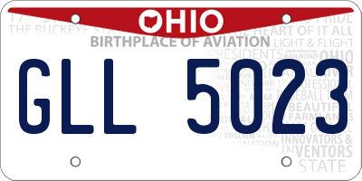 OH license plate GLL5023