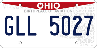 OH license plate GLL5027
