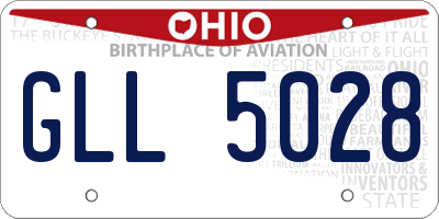 OH license plate GLL5028