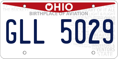 OH license plate GLL5029