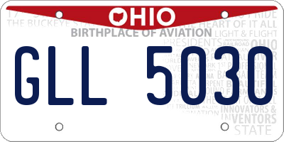 OH license plate GLL5030