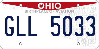 OH license plate GLL5033