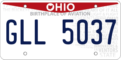 OH license plate GLL5037