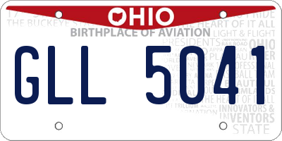 OH license plate GLL5041
